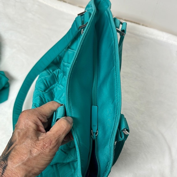 Vera Bradley Blue Quilted Tote Bag with Diamond Stitching - Picture 13 of 14